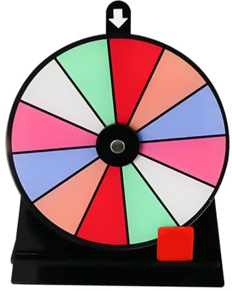 Preisrad Mit 12 Fächern, Glücksrad Zum Drehen, Glücksrad Spielzeug Farbe Rad Spiele, Lucky Wheel, Farbiges Roulette-Spinner Des Glücks, Gluecksrad Spiel, Löschbares Acrylbrett, Rotierendes Rouletterad
