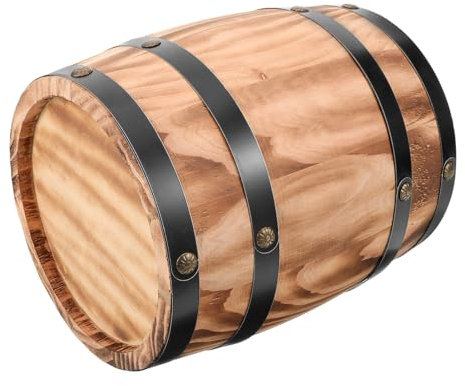 Alipis Holz Weinfass Dekoration Vintage Stil Holzfass Deko Natürliches Eichenholz Weinfass Dekoobjekt Für Wohnzimmer Büro Bar Party Zubehör