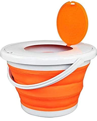 QTANZIQI Outdoor bucket,Creative,Quality，Meticulous ，comfortable，strong bearing capacity, outdoor folding bucket with lid Foldable bucket-portable folding water container-Orange 5L Portable (Color :