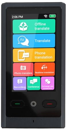 Sprachübersetzergerät, 3-Zoll-Touchscreen, Echtzeit-Zwei-Wege-Sprachübersetzer, Unterstützt 138 Sprachen, Offline- und Aufnahmen- und Fotoübersetzung für Reisen, Geschäft, Lernen