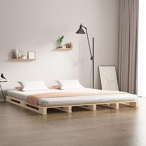 LAPOOH Palettenbett 180x200 cm Massivholz, Bettgestell, Bett, Schlafbett, Bed Frame, Schlafzimmer Bett - 821407
