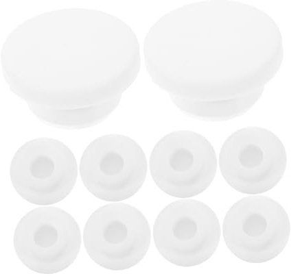 Healifty 10pcs Washbasin Overflow Drain Cover Round Overflow Drain Caps Bathroom Sink Cover for Washbasin and Sink Cap