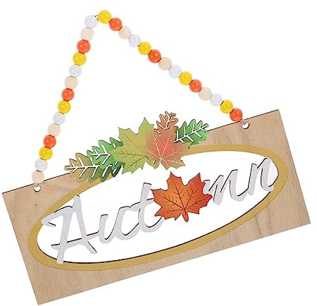 Cabilock Girlande Aus Holzperlen Herbstdeko Für Zu Hause Ecke Terrasse Wohnkultur Tür Fallen Kürbis- Außen Herbstdekoration Dekorationen Thanksgiving-Aufkleber Herbstausstellung Runden