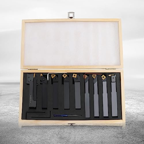 9 Stk DrehmeißEl Set 20X20Mm Drehstahl Klemmhalter Bohrstange Wendeschneidplatte Satz Mit Wendeplatten DrehmeißEl-Set DrehstäHle In Box FüR Drehmaschinen schwerem Schruppen usw Bearbeitungsbereichen