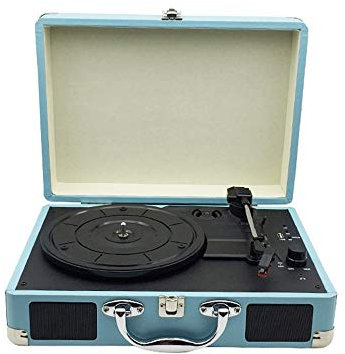 WDWDW Tocadiscos de Vinilo, gramófono Retro, Altavoz Bluetooth Retro Creativo, Tocadiscos Azul