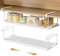 Yorbay 2 Stück Unterregal Hängekorb, Metall Hängekorb Regal, Unterregal Aufbewahrungskorb Verstellbarer 38-70 cm, Schrankkorb für Küche, Schrank, Schuhschränken und Kleiderschränken(Weiß)
