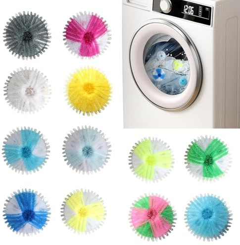 Pack of 6 Laundry Balls for Tumble Dryers, Tumble Dryer Balls, Reusable Lint Remover Balls for Less Static Clamp and Clothes Come Soft Fluffy Less Wrinkles (Multicoloured 1)