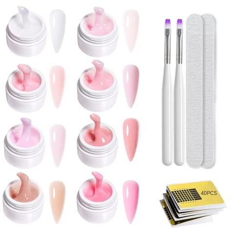 GZSYY Aufbaugel für Gelnägel Builder Gel Nagel Aufbaugel 8 Farben Nail Extension Gel Nägel Set