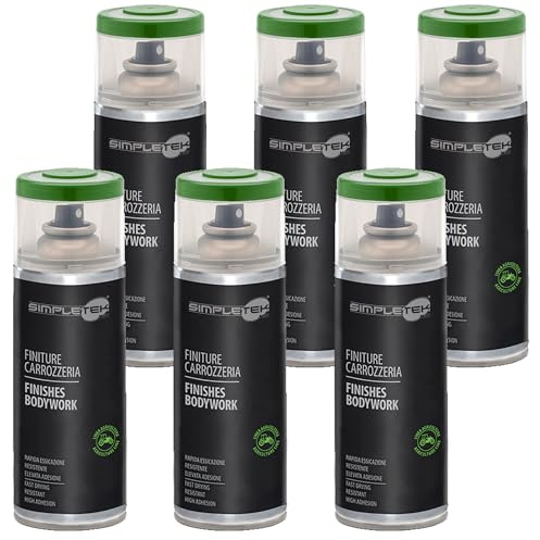 SIMPLETEK - 6X Bombolette Spray Vernice Veicoli Verde Compatibile con John Deere Carrozzeria Finiture Agricola 400 ml V400CAR.6 (Kit da 6 pezzi)