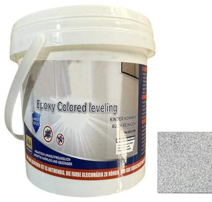Nubamzy Vernice epossidica per pavimenti in calcestruzzo, rivestimento autolivellante, impermeabile, autolivellante, antiscivolo, sabbia a base d'acqua, per casa, controsoffitto esterno, piastrelle