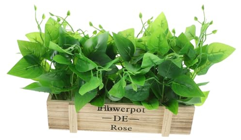 TOPPERFUN Realistic Golden Pothos Bonsai Figurine Decor Artificial Plants for Home Office Faux Greenery Ornament Easy Maintenance Vibrant Stylish Interior Decoration