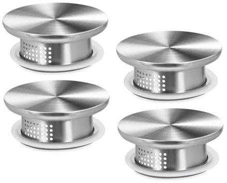 Zerodeko 4pcs Stainless Steel Water Jug Cap and Carafe Lid Replacement, Splash-Proof Dual Spout Pitcher Covers for Home and Restaurant Use, Universal Sealed Water Pitcher Lid Set