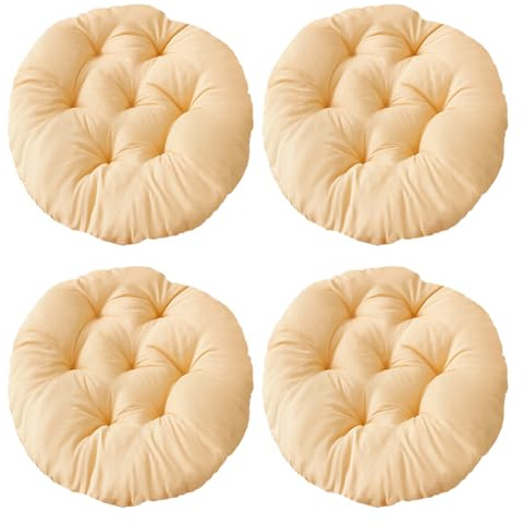 MIUUIPI Sitzkissen Rund, Bequemes Sitzkissen 40x40 cm, Stuhlauflage für Bürostuhl, Gartenstuhl, Balkonstuhl, Sitzpolster Indoor & Outdoor für Esszimmer, Wohnzimmer, Studierzimmer (Hellkamel)