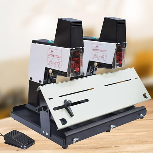 Grapadora Eléctrica De Escritorio, Grapadora De Doble Cabeza, Grapadora De Cosido Plano A3, Fuerza Ajustable De 1 a 9, Profundidad De Encuadernación De 10 Cm, Protección Contra Atascos, Para Oficina