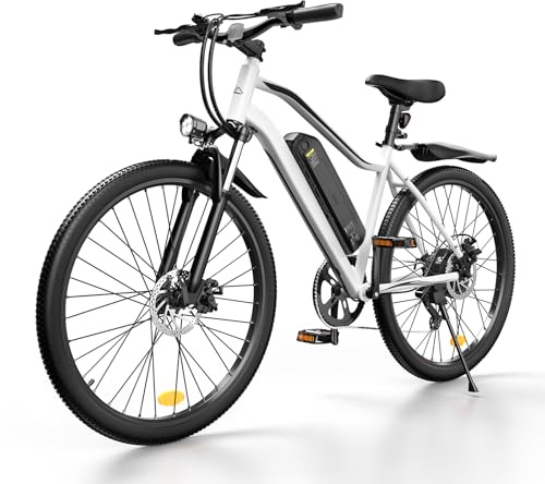 Finbike EB3 Electric Bike Adults, 60KM Max Range E-bike, 3H Fast Charging, 26inch Electric Mountain Bike with 36V 10.4Ah Battery, Front Fork Suspension, 7-Speed Derailleur, 150KG Capacity Ebike