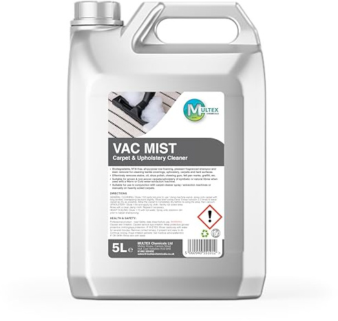 Soluzione detergente per tappeti e tappezzeria, concentrato 4 in 1, detergente per tappeti con rimozione degli odori, adatto per tutte le macchine, 5 l