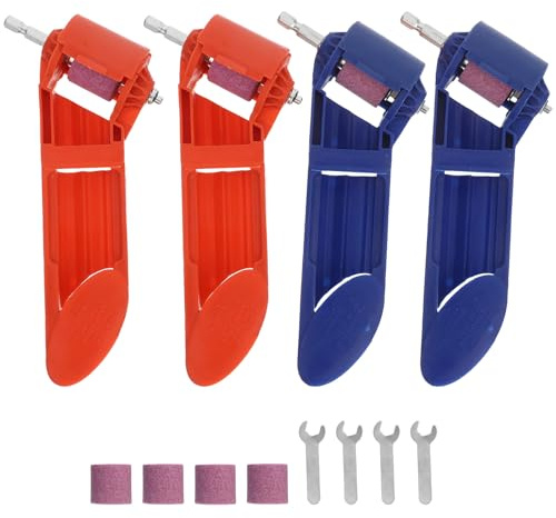 Healeved Juego Portátil de 4 Amoladoras de Brocas Piedra de Afilar Accesorio Multifuncional para Taladro Lijadora Compacta para Bricolaje y Reparaciones Herramienta Eléctrica Ligera y