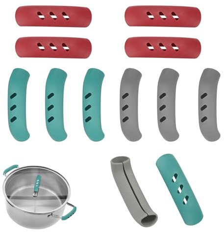 6 Pairs Silicone Pot Handle Cover, Assist Handle Holder Grip | Heat Resistant, Non-Slip, for Cast Iron Skillet, Frying Pan, Cookware, Replacement Handle Protector