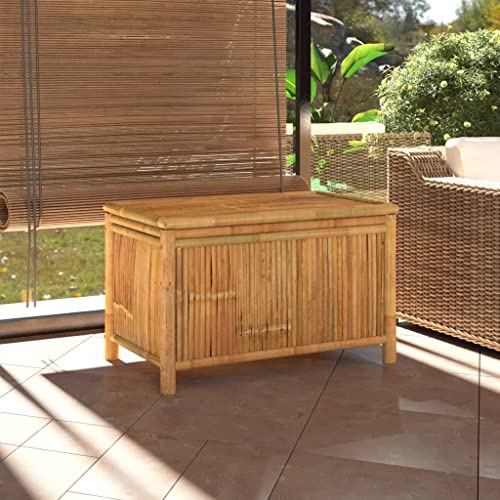 Vanitopaz Trädgårdskista bambu 90 x 52 x 55 cm med vattentät innerficka sittfunktion och gott om lagringsutrymme för dynor kuddar utomhus väderbeständig för balkong terrass och trädgård