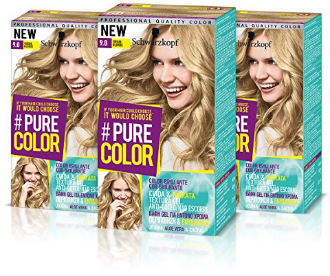 Schwarzkopf Pure Color Permanent Gel Coloration Nr. 9.0 Virgin Blonde (3er Pack)