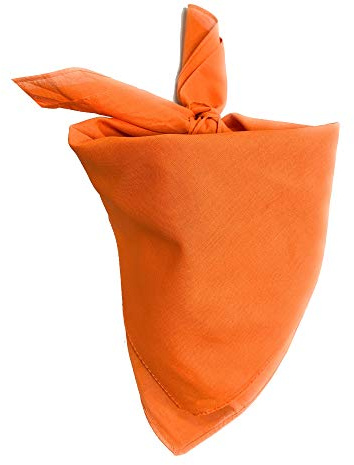 Mechaly Lightweight Soft Cotton Scarf Neckerchief (Plain Orange)