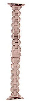 Kate Spade New York Women's Stainless Steel Apple Watch Band Strap 38mm 40mm Color: Rose Gold Glitz (Model: KSS0089)