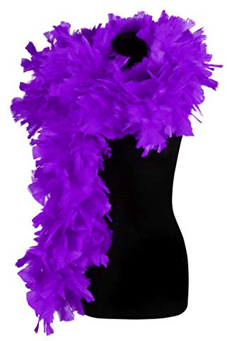 Thetru Deluxe Federboa 180g 180cm für Karneval Fasching (Lila)