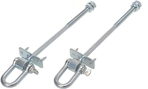 Aqbau® 2er-Set schaukelhaken M12, schaukelhaken für holzbalken, schaukel Befestigung, Nylonlager Schäkel, schaukel Haken, schwerlasthaken, Metall verzinkt