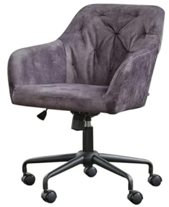 KAWOLA Schreibtischstuhl Samt Stuhl, Bürostuhl Modern Höhenverstellbarer Hocker Drehhocker Kaya, Bürohocker mit Rollen und Armlehnen, Design Velvet Stoff, Anthrazit