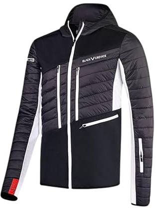 Black Crevice Herren Skitourenjacke I Hochwertige Winterjacke Herren aus 100% Nylon/88% PES & 12% Spandex I Wind- & Wasserabweisende Outdoorjacke Herren I Skijacke mit Bewegungsfreiheit