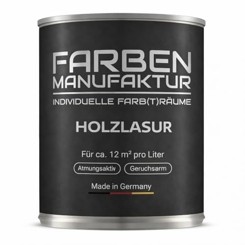 Farben Manufaktur Holzlasur Lasur Holzfarbe Holzschutzlack Holzlack lasierend nicht deckend RAL 1L, Farbe: ca. RAL 5000 Violettblau