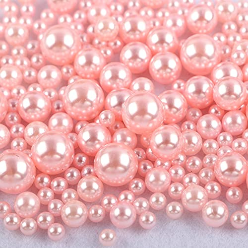 360 Stk 3-10mm Runde Kunststoffperlen ohne bohrung, Bunte Bastelperlen Perlen,Perlen zum Basteln für DIY Schmuck Zubehör, Streudeko Deko Perlen für Hochzeit Taufe Party Vasenfüller Tischdeko,Rosa
