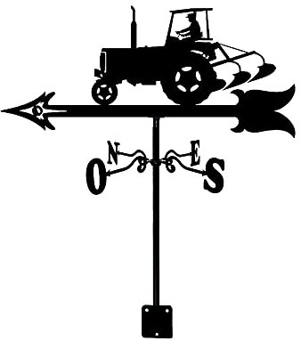 Wetterfahne, Dachmontage, Wetterfahne, Grubber, Müllwagen, großer LKW, Windrichtungsanzeiger, Edelstahl, korrosionsbeständig, Wetterhahn, Messwerkzeug mit Montagehalterung (Grubber)