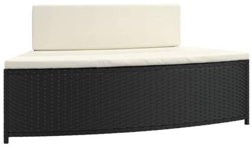 vidaXL Whirlpool Bank 2 STK., Whirlpool Sitzbank mit Auflagen, Whirlpool Ausrüstung mit 2 Sitzkissen 2 Rückenkissen, Whirlpool Zubehör Whirlpoolbedarf, Schwarz Poly Rattan