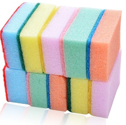 Saubere Schwämme, 10 Stück, Bunte Küchenschwämme, Weiche Schrubb-Spülschwämme, Verdickter Spülschwamm Für Antihaftbeschichtetes Kochgeschirr