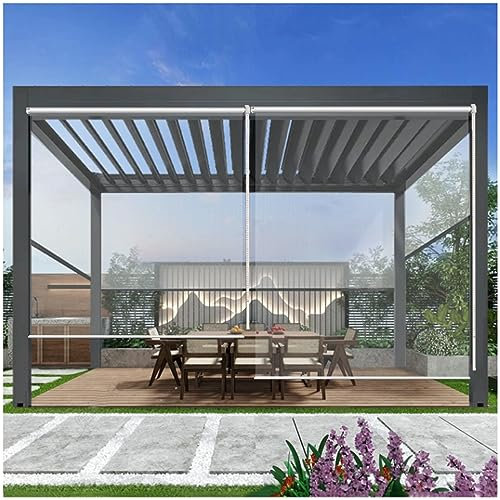 Sonakia Waterproof Transparent Roll Up Blinds, Clear Roller Shades Blind, Blackout Roller Blinds for Glass Doors and Windows, Windproof/rainproof Pvc Curtains, Custom Sizes,WxH-50x80cm/19.7 * 31.5in