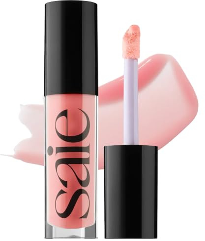 Saie Glossybounce - Hydrating Lip Gloss and Tinted Lip Oil Hybrid with Hyaluronic Acid & Jojoba Oil for Non-Sticky, Ultra-Shiny, Plump & Soft Lips - Everyday Makeup Essential - Kiss (.17 oz)