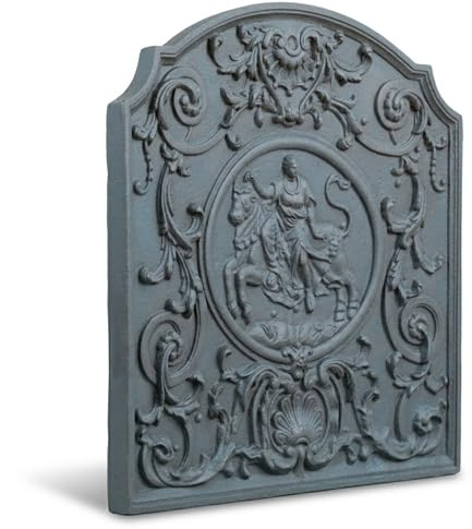 80 x 80 x 2 cm- Lastra Decorata Camino o Parete Dama | 100% Ghisa LUNAWAY