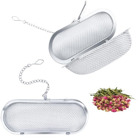 LOBVABA Rechteck Gewürzsieb, Teesieb, Gewürzsieb Zum Mitkochen, Gewürzkugel, Gewürzbeutel, Gewürzsäckchen Zum Kochen, Gewürzbeutel Zum Mitkochen, Gewürzsäckchen Zum Mitkochen, Gewürzsäckchen