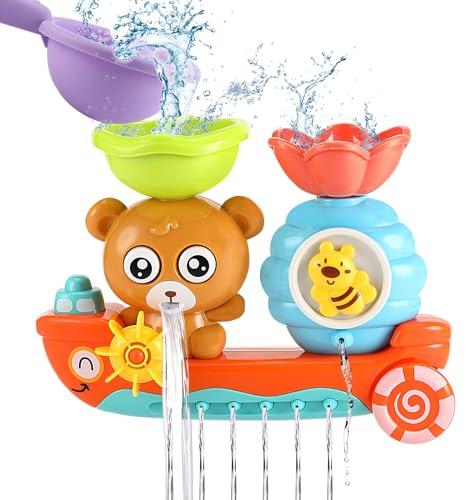 Auauraintt Badewannenspielzeug, Badespielzeug Baby | Kinder Badewann Wasserspielzeug, Bär und Bee Spielzeugfür für Kinder in der Badewanne, Babyspielzeug ab 3 4 5 6 Jahre
