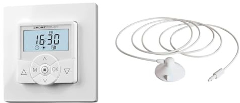 HOMEPILOT Zeitschaltuhr premium + 3 m Sonnensensor, Rollladenschalter für Rollladenmotor, IGBT-Schalter, Weiß