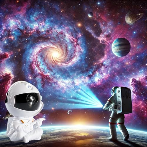 Guitar Star Projector, Astronaut Space Warrior Galaxy Night Light, Cosmic Meteor Shower with LED, Starlight Cosmos Exploration, Remote Control, Ceiling Projector, Nebula Effect