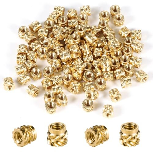 130 PCS M3 3D Printing Brass Knurled Nuts M3 Threaded Insert Threaded Insert Knurled Nuts for Loptop Automotive Plastic Shells