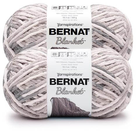 Bernat filt BB väderbitet trägarn – 2-pack med 300 g (10,5 uns) – 100% polyester – #6 superskrymmande – 220 meter – stickning/virkning