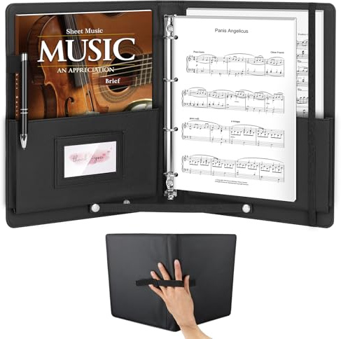 AOBOPLE Carpeta para Partituras A4 de 220 Páginas para Partituras de Música,Carpeta Musica A4 de 4 Anillos para Partituras de Instrumentistas y Músicos
