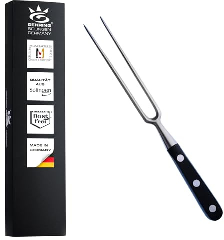 Gehring Solingen Classic Fleischgabel geschmiedet I Edelstahl Tranchiergabel 29 cm I Bratengabel I Grillgabel I Made in Germany