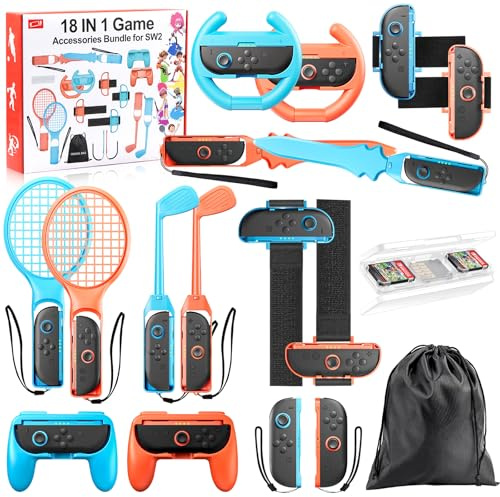 18 in 1 Switch 2 Sports Accessories Bundle for Nintendo Switch 2 Sports,Family Accessories Kit Compatible with Switch 2 Sports Games
