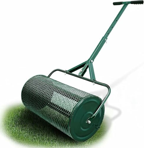 VYUJHNBG Épandeur de Compost, épandeur de Tourbe, épandeur en Maille métallique légère et Durable, Rouleau épandeur de fumier pour pelouse et Jardin