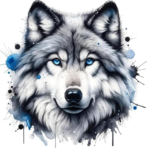 Wolf Head Vinyl Decal Stickers, Cover Marks, 30cm, Arctic Animal Art Decor | Opaque Finish, No White Edges, Waterproof, Striking Wildlife, Wolves Car Graphic Styling, UV Resistant, Walls, Window, Shower