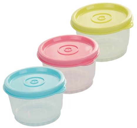 Ciieeo 3 contenitori piccoli per frigorifero con coperchio, riutilizzabili, per frutta e snack, per conservare la freschezza, portatili e multiuso, colore casuale